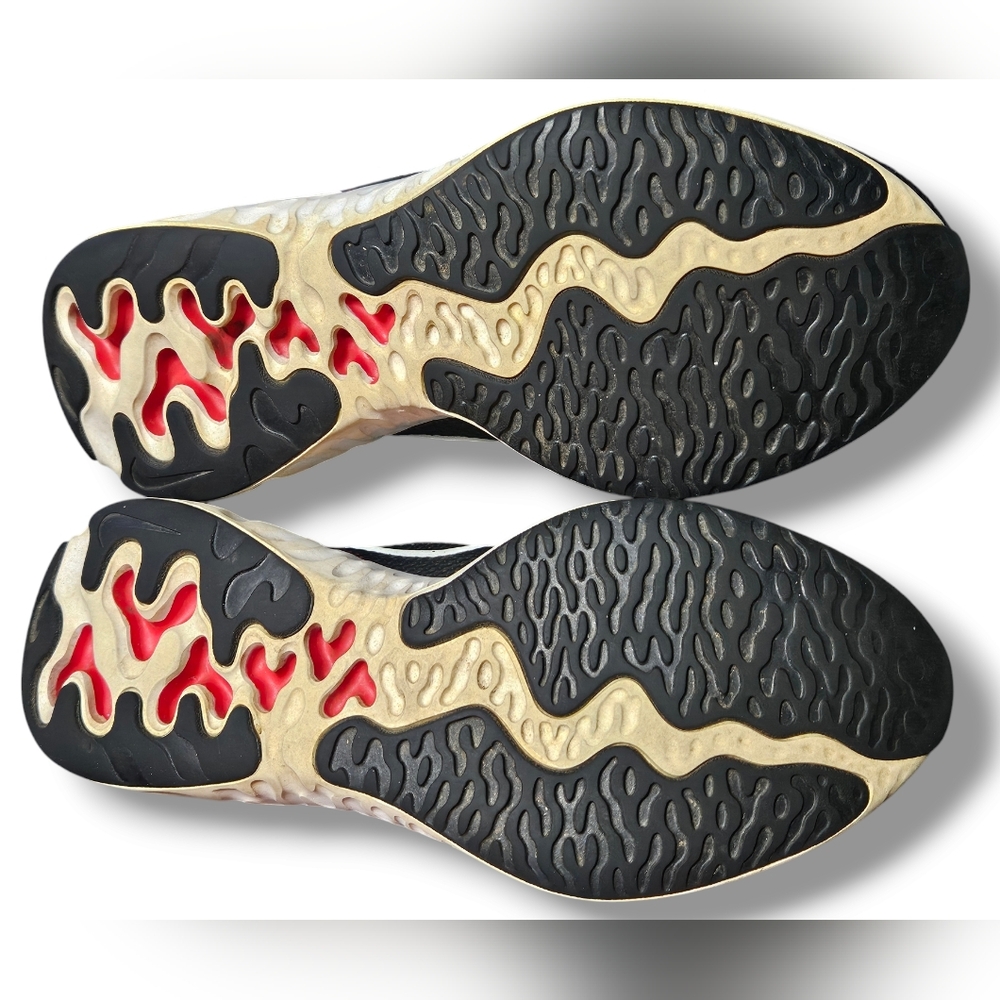 Nike Renew Run Black and Red Athletic Shoes, Size 10 - Picture 3 of 6